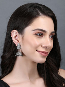 Auraa Trends - Classic Oxidised Jhumka Earrings For women