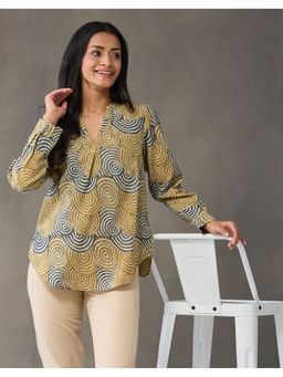 Fabindia - Green Cotton Kalamkari Printed Tunic