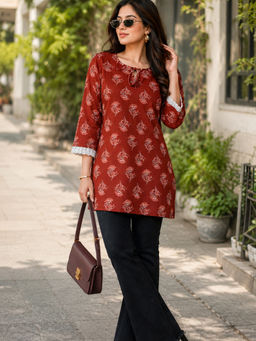 Lative Colours Of Fashion - Rust Charm Short Kurti
