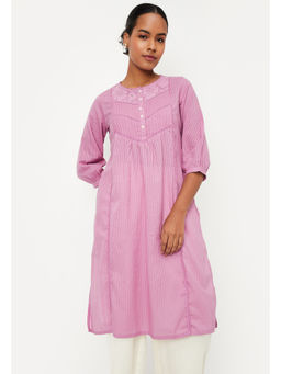 max - Pink Striped Straight Kurta