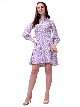 Masakali.Co - Lavender Crepe Shirt Dress