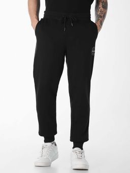 Jack & Jones - Black Solid Plain Casual Trackpant