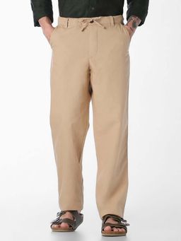 Jack & Jones - Brown Solid Plain Casual Chinos