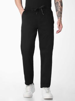 Jack & Jones - Black Solid Plain Casual Chinos