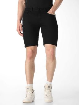 Jack & Jones - Black Solid Plain Casual Shorts