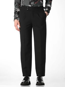 Jack & Jones - Black Solid Plain Casual Chinos