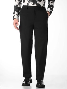Jack & Jones - Black Solid Plain Casual Chinos