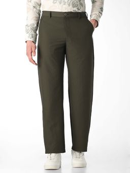 Jack & Jones - Green Textured Casual Chinos