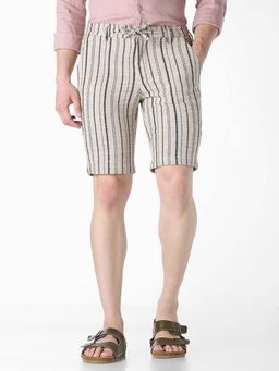 Jack & Jones - Beige Stripes Casual Shorts
