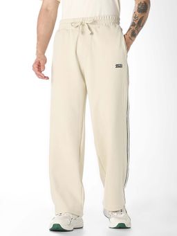 Jack & Jones - Beige Solid Plain Casual Trackpant