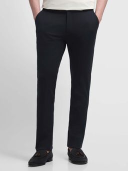 Arrow Newyork - Navy Blue Solid Plain Formal Trouser