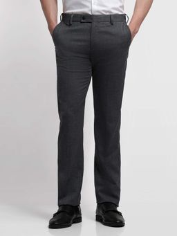 Arrow - Grey Self Design Formal Trouser
