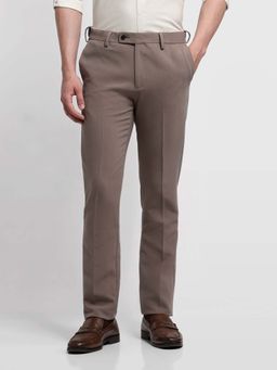 Arrow - Brown Solid Plain Formal Trouser