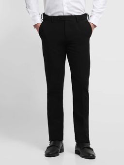 Arrow - Black Solid Plain Formal Trouser