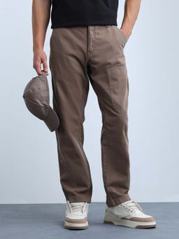 Flying Machine - Brown Textured Casual Cargo