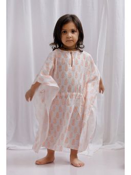 Tjori - Orange Printed Cotton Kaftan