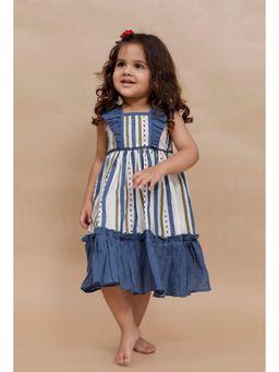 Tjori - Multi Color Striped Midi Dress