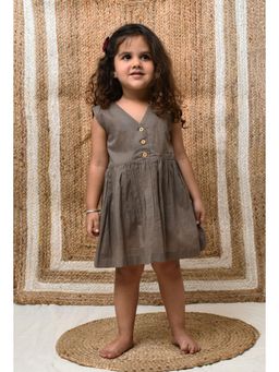 Tjori - Taupe Mul Mul Dress