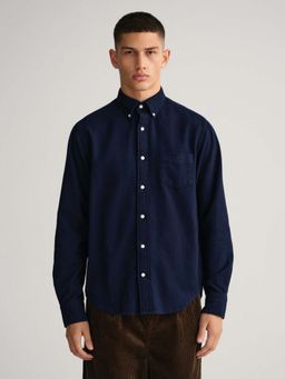 GANT - Men Navy Blue Solid Regular Fit Shirt