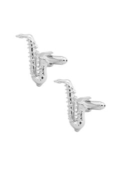 The Tie Hub - Silver Saxophone Cufflinks