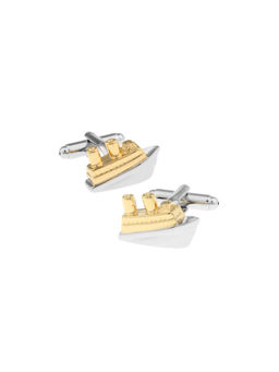 The Tie Hub - Silver & Gold Ship Cufflinks