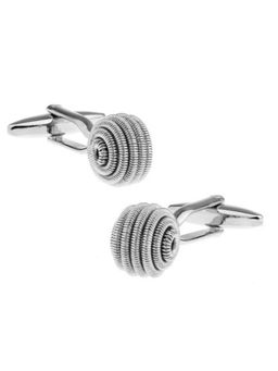 The Tie Hub - Silver Metallic Swirl Ball Cufflinks