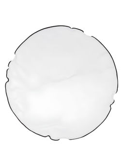 The Tie Hub - Freehand Solid White Round Pocket Square for Men