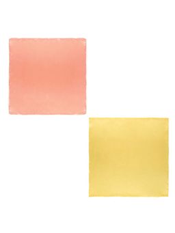 The Tie Hub - Solid Peachish and Solid Yellow Pocket Square (Pack of 2)