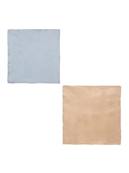 The Tie Hub - Light Grey and Khaki Pocket Square (Pack of 2)