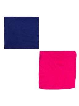 The Tie Hub - Maharaja Blue and Rasberry Pocket Square (Pack of 2)