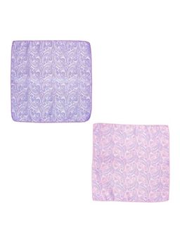 The Tie Hub - Paisley Purple and Paisley Pink Microfiber Pocket Square (Pack of 2)
