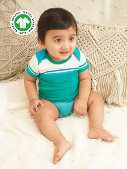 Greendigo - Cotton Green Bodysuit for Newborn Boys & Girls