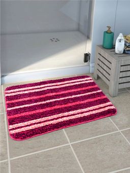 Saral Home - Pink Microfiber Anti Skid Bath Mat 50x70 cm (Pack of 2)
