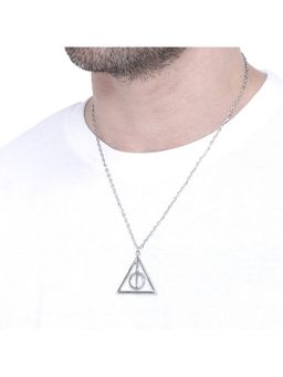 Yellow Chimes - Rhodium-Plated Stainless Steel Harry Potter Pendant With Chain