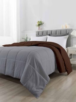 Razzai - Reversible Microfiber Ac Room Brown & Grey 100 Gsm Comforter|Single Bed
