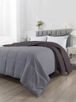 Razzai - Reversible Microfiber Ac Room Dark Grey & Grey 100 Gsm Comforter|Single Bed