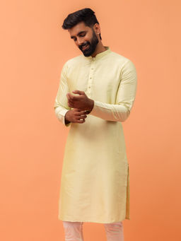 KISAH - Men Green Solid Kurta