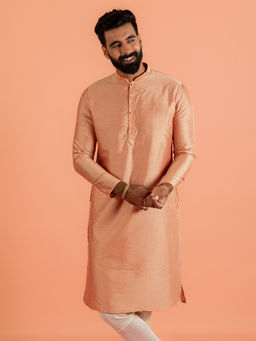 KISAH - Men Coral Solid Kurta