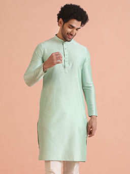 KISAH - Men Green Solid Kurta