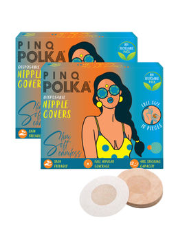 Pinq Polka - Premium Organic Ultra Non Woven Disposable Nipple Cover Pasties - Pack of 20