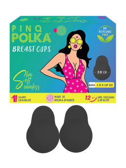 Pinq Polka - Premium Reusable Breast Lift Cup Black For Push Up/Lift, A-B Cup Size