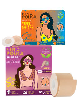 Pinq Polka - Premium Disposable Nipple Cover & Disposable Breast Tape Nude