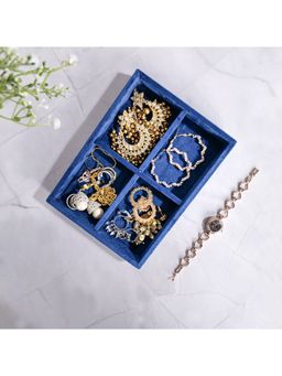 La Trove - Luxury Small 4 Grids Jewellery Tray (20X16X3.5 Cm)