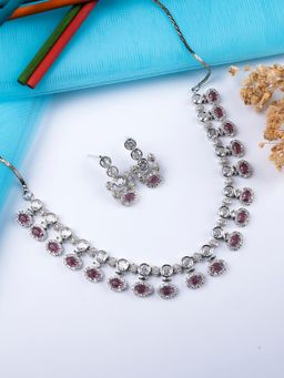 STILEADDA - Trendy Pink Ad Necklace Set