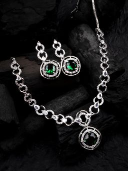 STILEADDA - Statement Green Ad Necklace Set
