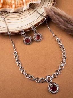 STILEADDA - Statement Red Ad Necklace Set