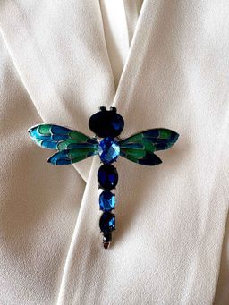 AMOSSH - Blue Dragonfly Studded Brooch