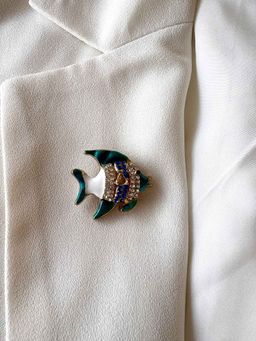 AMOSSH - Blue Fish Brooch
