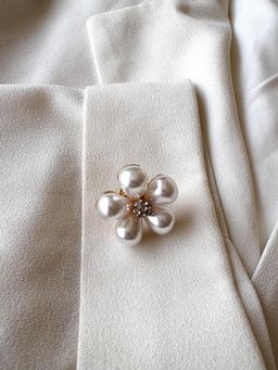 AMOSSH - Pearly Studded Button-Cufflink/Brooch