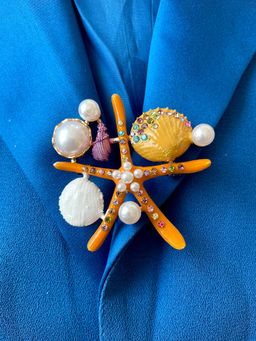 AMOSSH - Starfish Shell Pearly Sea Brooch